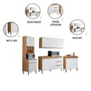 Ver imagem 4 de Conjunto Kit Cozinha Completa Balcão Pia sem Tampo Armário Aéreo Balcão Cooktop e Armário Paneleiro