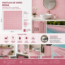Ver imagem 5 de Pastilha de Vidro Cristal de 29cm x 29cm Rende Glass Mosaic Rosa
