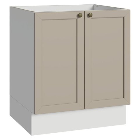 Balcão de Cozinha 70 cm 2 Portas (sem Tampo) Branco/Crema Vik Madesa