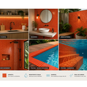 Ver imagem 3 de Pastilha de Vidro Fosca de 32cm x 32cm Rende Glass Mosaic Laranja