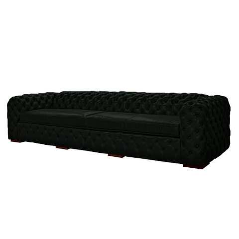 Sofá Decorativo Sala de Estar Duquesa 4 Lugares 240cm Couro Verde - Mozzelar