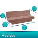 Ver imagem 5 de Sofá Cama Xangai 3 Lugares Veludo Reclinável 3 Estágios - Meu Estofado:rose