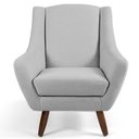 Ver imagem 5 de Kit 02 Poltronas Juliet Pés De Madeira C-315 Cinza Claro
