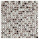 Ver imagem 1 de Pastilha de Vidro e Metal de 30cm x 30cm Rende Glass Mosaic Colorido/Branco/Vermelho