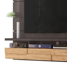 Painel Home Suspenso Lana 1.8 Titânio/Carvalho - PR Móveis - 4