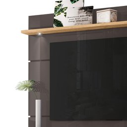 Painel Home Suspenso Lana 1.8 Titânio/Carvalho - PR Móveis - 3