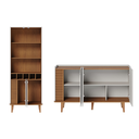 Ver imagem 2 de Cristaleira com Buffet Jurerê Detalhes Ripado Off White Matte/ Freijó - Colibri