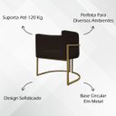 Ver imagem 2 de Kit 2 Poltronas Decorativas Recepção Luna Tecido Sintético Cores Base de Ferro Dourada