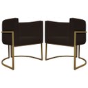 Ver imagem 4 de Kit 2 Poltronas Decorativas Recepção Luna Tecido Sintético Cores Base de Ferro Dourada