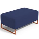 Ver imagem 3 de Kit 02 Puffs Decorativo Sala De Estar Cléo 90cm W01 Base Ferro Cobre Suede Azul Marinho - Lyam Decor