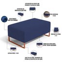 Ver imagem 4 de Kit 02 Puffs Decorativo Sala De Estar Cléo 90cm W01 Base Ferro Cobre Suede Azul Marinho - Lyam Decor