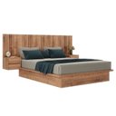 Ver imagem 2 de Cama Casal com Cabeceira 2 Mesa de Apoio 4 Gavetas 8281 Yescasa Marrom/Solanum