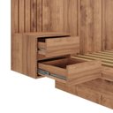 Ver imagem 5 de Cama Casal com Cabeceira 2 Mesa de Apoio 4 Gavetas 8281 Yescasa Marrom/Solanum