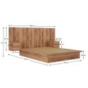 Ver imagem 3 de Cama Casal com Cabeceira 2 Mesa de Apoio 4 Gavetas 8281 Yescasa Marrom/Solanum