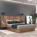 Ver imagem 1 de Cama Casal com Cabeceira 2 Mesa de Apoio 4 Gavetas 8281 Yescasa Marrom/Solanum