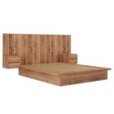 Ver imagem 4 de Cama Casal com Cabeceira 2 Mesa de Apoio 4 Gavetas 8281 Yescasa Marrom/Solanum
