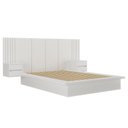 Ver imagem 4 de Cama Casal com Cabeceira 2 Mesa de Apoio 4 Gavetas 8281 Yescasa Branco