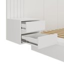 Ver imagem 5 de Cama Casal com Cabeceira 2 Mesa de Apoio 4 Gavetas 8281 Yescasa Branco