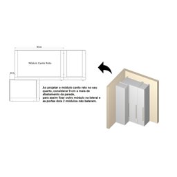 Guarda Roupa Modulado Canto Reto 3 Portas MDF Lótus - 8