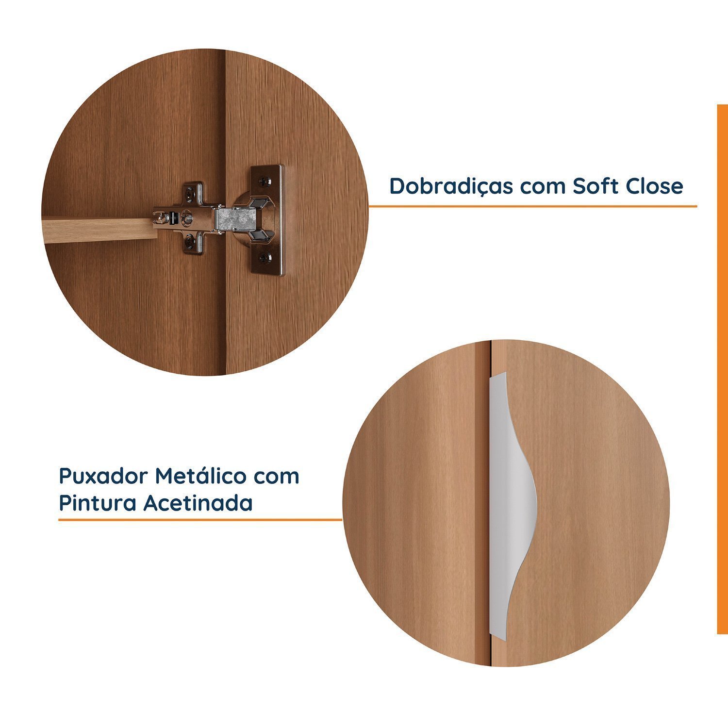 Guarda Roupa Modulado de Canto 10 Portas 5 Peças e 2 Mesas de Cabeceira Hera CabeCasa MadeiraMadeira - 16