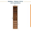 Ver mais imagens de Guarda Roupa Modulado de Canto 10 Portas e 1 Mesa de Cabeceira Hera CabeCasa MadeiraOriginals Marrom/Louro