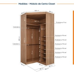 Guarda Roupa Modulado de Canto 10 Portas e 2 Mesas de Cabeceira Hera CabeCasa MadeiraOriginals - 12 Guarda Roupa Modulado de Canto 10 Portas e 2 Mesas de Cabeceira Hera CabeCasa MadeiraOriginals - 12