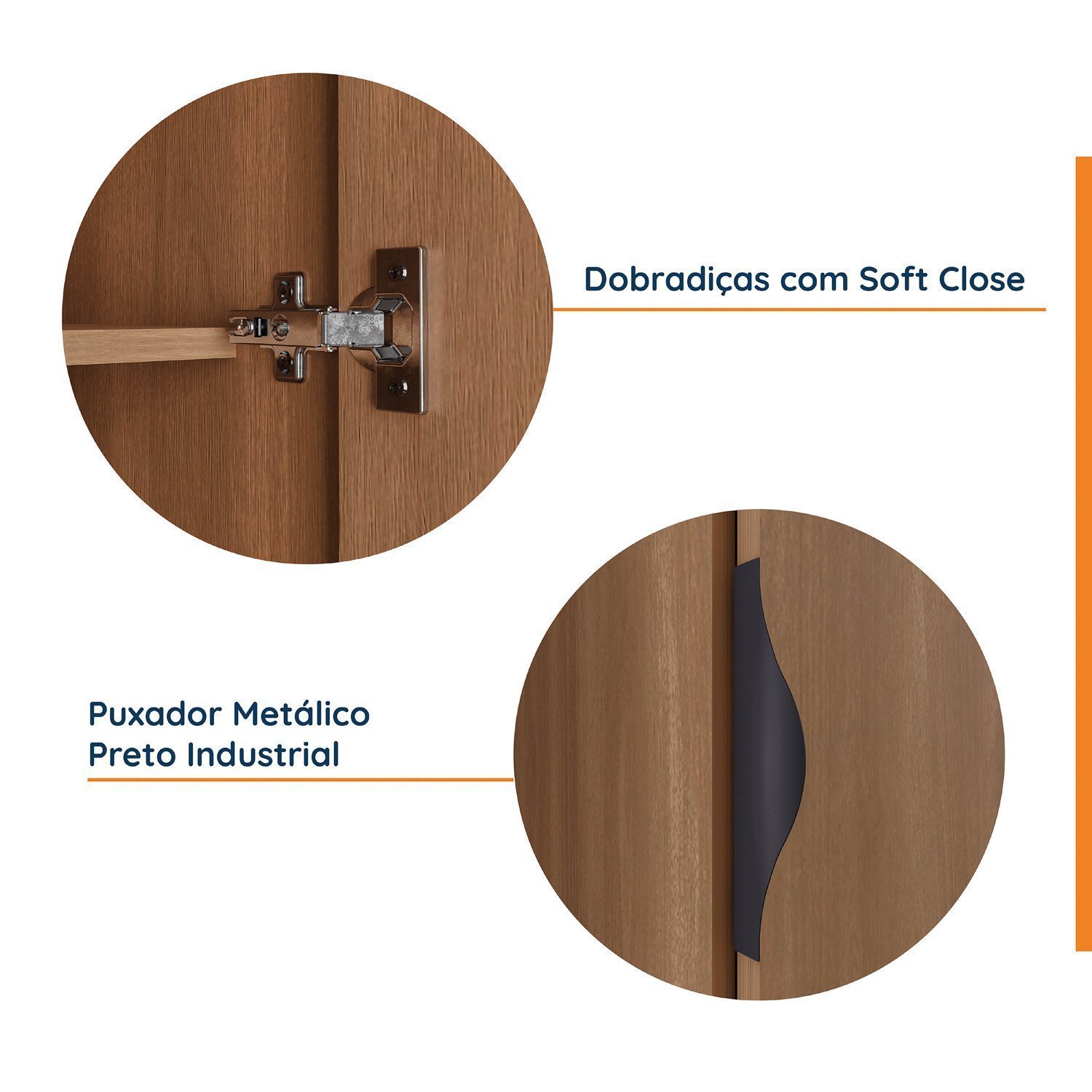 Guarda Roupa Modulado de Canto 10 Portas 5 Peças e 2 Mesas de Cabeceira Hera CabeCasa MadeiraMadeira - 16