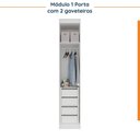 Ver imagem 7 de Guarda-Roupa Planejado 5 Portas 8 Gavetas Hera Branco Algodão