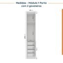 Ver mais imagens de Guarda-Roupa Planejado 5 Portas 8 Gavetas Hera Branco Algodão