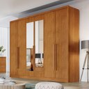 Ver imagem 4 de Guarda Roupa Casal New Messina 6 Portas 4 Gavetas com Espelho Cinamomo - Novo Horizonte