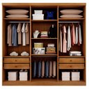 Ver imagem 3 de Guarda Roupa Casal New Messina 6 Portas 4 Gavetas com Espelho Cinamomo - Novo Horizonte