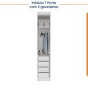 Ver imagem 7 de Guarda-Roupa Planejado 5 Portas 8 Gavetas CabeCasa MadeiraOriginals Branca Algodão/Louro Hera