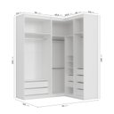 Ver imagem 5 de Guarda Roupa Modulado de Canto 5 Portas 3 Peças Hera CabeCasa MadeiraOriginals