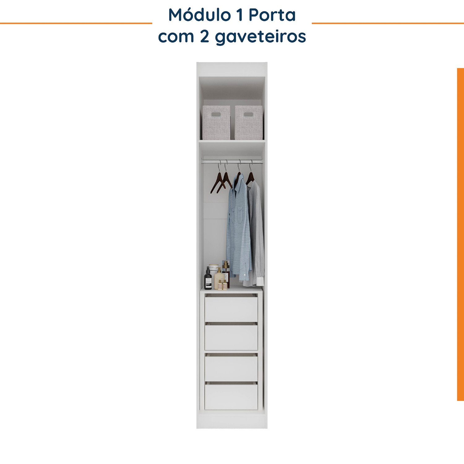 Guarda Roupa Modulado de Canto 5 Portas 3 Peças Hera CabeCasa MadeiraMadeira - 7