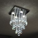 Ver imagem 2 de Lustre Para Sala Quarto De Cristal Legítimo Base Inox 30x30 cm