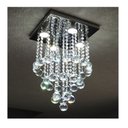 Ver imagem 1 de Lustre Para Sala Quarto De Cristal Legítimo Base Inox 30x30 cm