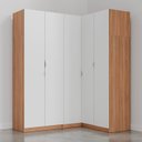 Ver imagem 6 de Guarda Roupa Modulado de Canto 5 Portas 3 Peças Hera CabeCasa MadeiraOriginals