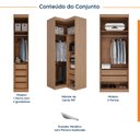 Ver imagem 3 de Guarda Roupa Modulado de Canto 5 Portas 3 Peças Hera CabeCasa MadeiraOriginals