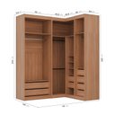 Ver imagem 5 de Guarda Roupa Modulado de Canto 5 Portas 3 Peças Hera CabeCasa MadeiraOriginals