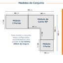 Ver imagem 4 de Guarda Roupa Modulado de Canto 5 Portas 3 Peças Hera CabeCasa MadeiraOriginals