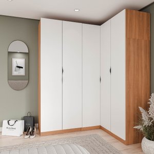 Guarda Roupa Modulado de Canto 5 Portas 3 Peças Hera CabeCasa MadeiraMadeira