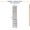 Ver mais imagens de Guarda Roupa Modulado de Casal 12 Portas 6 Peças 2 Mesas de Cabeceira Hera CabeCasa MadeiraOriginals