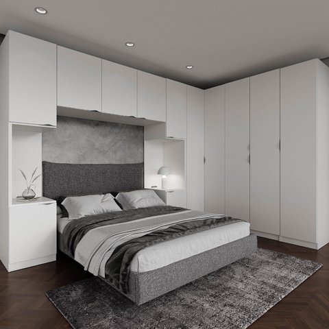 Guarda-Roupa Casal Planejado 12 Portas 10 Gavetas CabeCasa MadeiraOriginals Branca Algodao Hera