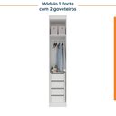 Ver imagem 7 de Guarda Roupa Modulado de Casal 12 Portas 6 Peças 2 Mesas de Cabeceira Hera CabeCasa MadeiraOriginals