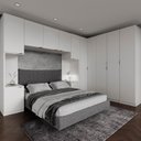 Ver imagem 2 de Guarda Roupa Modulado de Casal 12 Portas 6 Peças 2 Mesas de Cabeceira Hera CabeCasa MadeiraOriginals