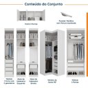 Ver imagem 3 de Guarda-Roupa Casal Planejado 12 Portas 10 Gavetas CabeCasa MadeiraOriginals Branca Algodao Hera