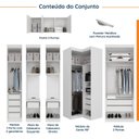Ver imagem 3 de Guarda Roupa Modulado de Casal 12 Portas 6 Peças 2 Mesas de Cabeceira Hera CabeCasa MadeiraOriginals