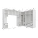 Ver imagem 5 de Guarda Roupa Modulado de Casal 12 Portas 6 Peças 2 Mesas de Cabeceira Hera CabeCasa MadeiraOriginals