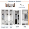 Guarda Roupa Modulado de Casal 12 Portas 6 Peças 2 Mesas de Cabeceira Hera CabeCasa MadeiraOriginals - 3
