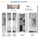 Ver imagem 3 de Guarda-Roupa Casal Planejado 12 Portas 10 Gavetas CabeCasa MadeiraOriginals Branca Algodão Louro Her